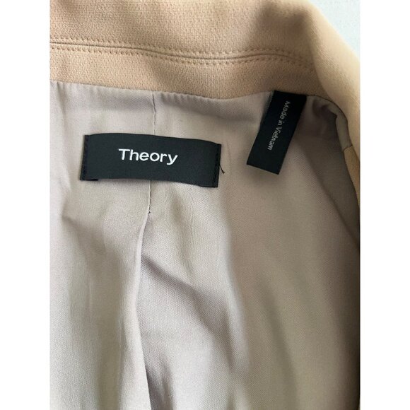 Theory Blazer Women Sz 4 One Button Pockets Notch Collar Career - Picture 5 of 10